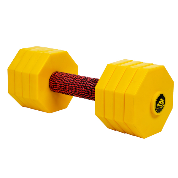 Training Dog Dumbbell with Removable Yellow Plastic Plates
